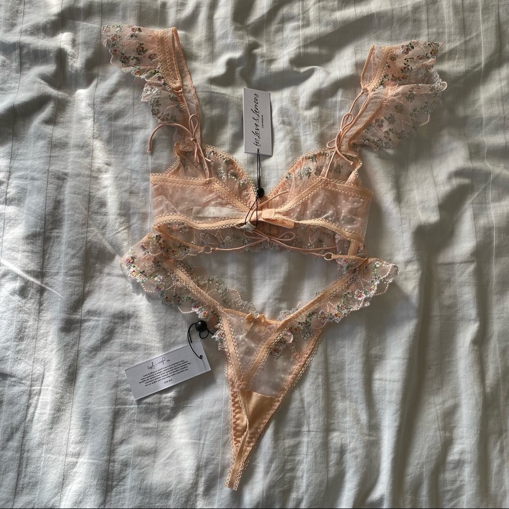 VS x FLL Emma Embroidered bra & thong panty set - Picture 3 of 10